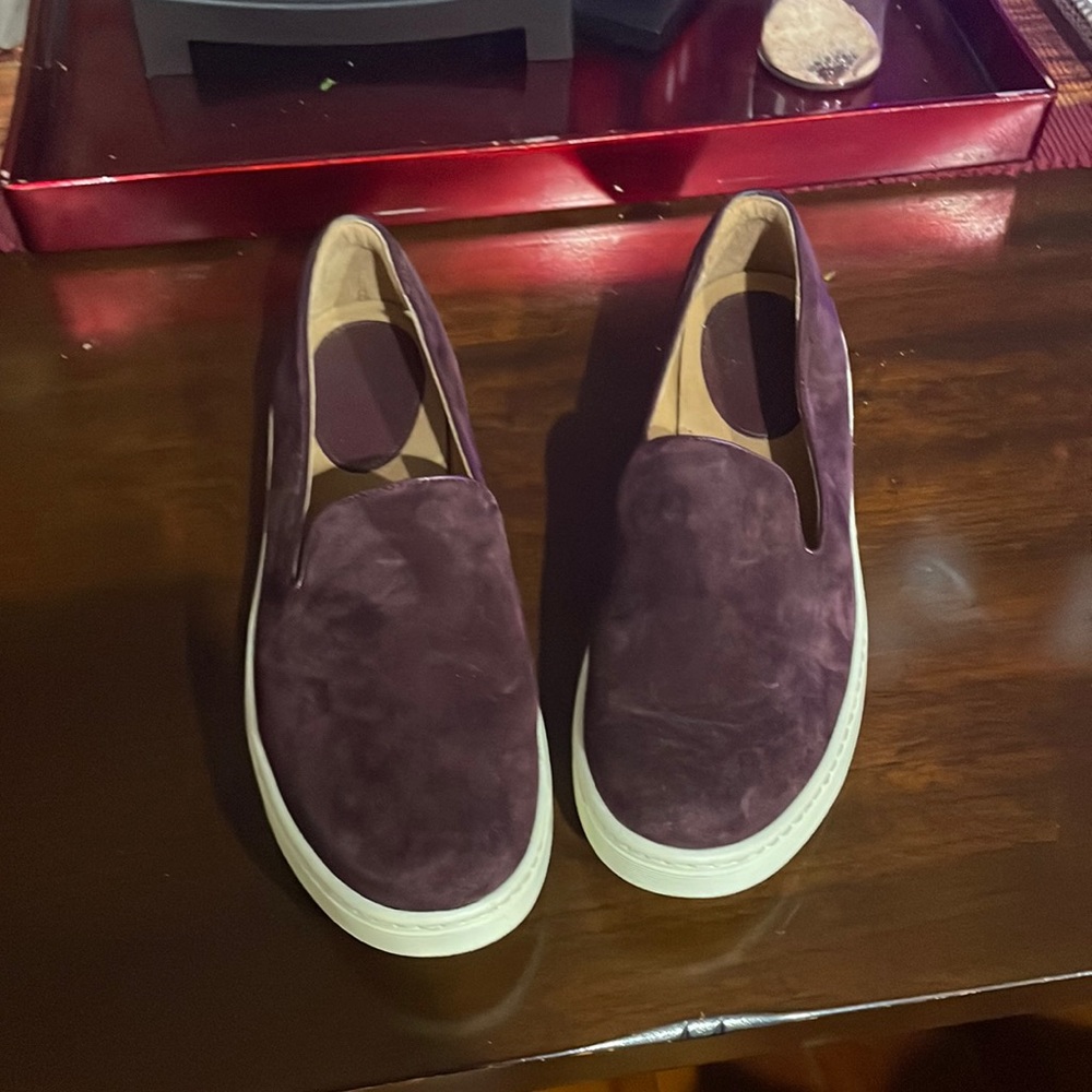 Burgundy suede sneaker loafers